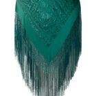 Mantón de Manila en verde esmeralda