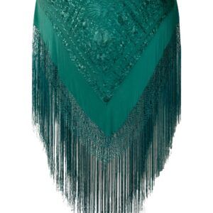 Mantón de Manila en verde esmeralda