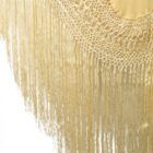 Mantón de Manila en beige con bordado en tonos suaves