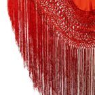 Mantón de Manila en coral con bordado en tonos suaves