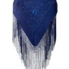 Mantón de Manila azul oscuro