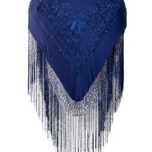 Mantón de Manila azul oscuro