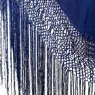 Mantón de Manila azul oscuro